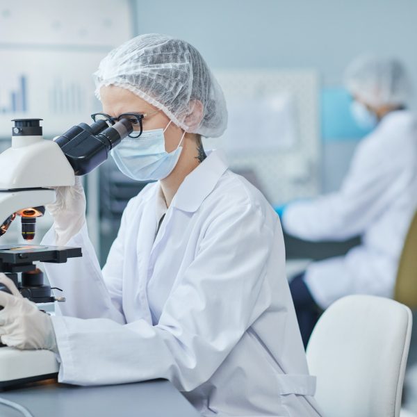 Medical doctor working in the laboratory